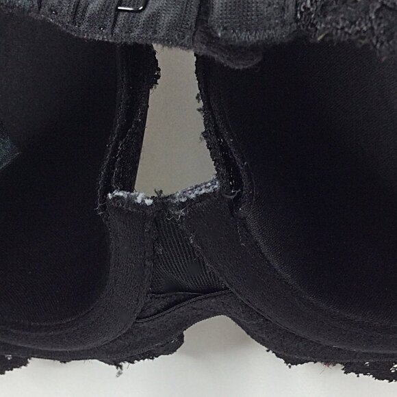 Smart & Sexy Curvy Plunge Light Lined Bra 42C Black Lace SA989 - Picture 8 of 9